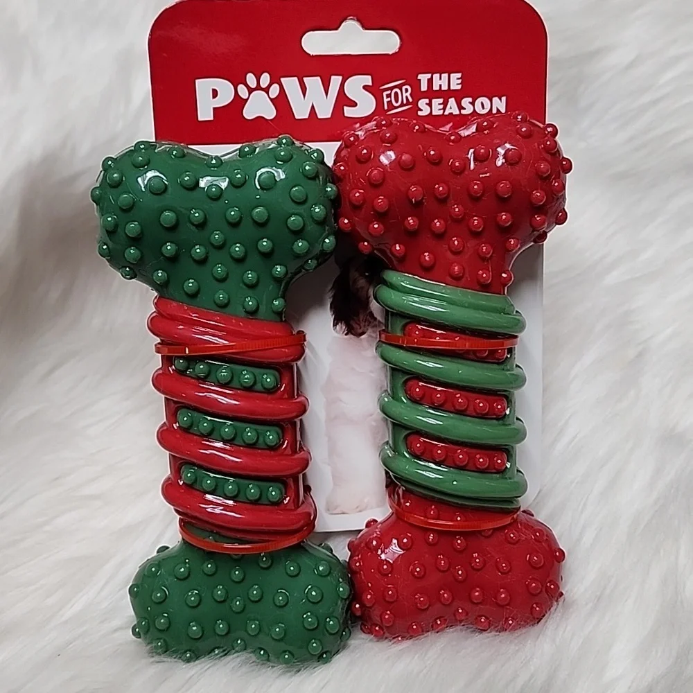 Red & Green Dog Chew Toys - New with Tags - Set Of 2